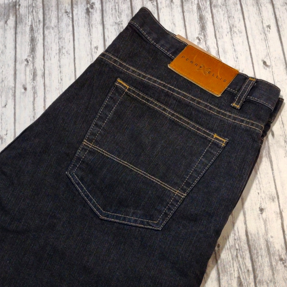 NWT Perry Ellis Men's Black Bootcut Jeans